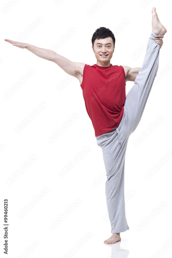 Young man doing yoga