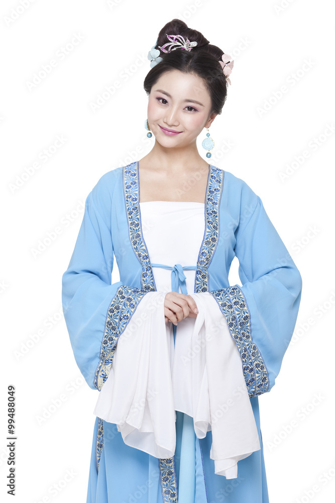 中国传统服饰年轻女性画像