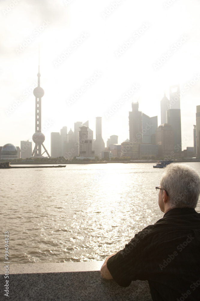 A tourist visits Shanghai