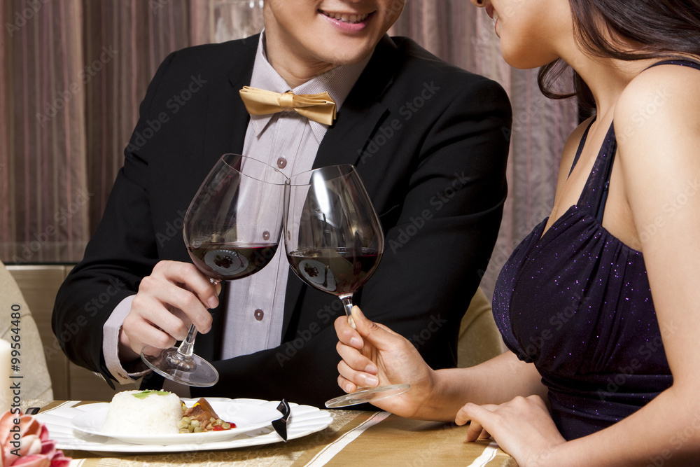 Young couple having romantic dinner