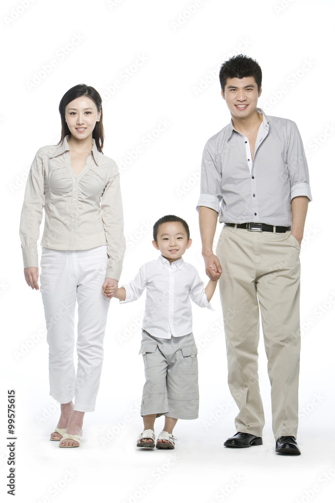 Portrait of a family of three