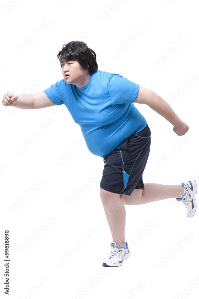 Overweight man running