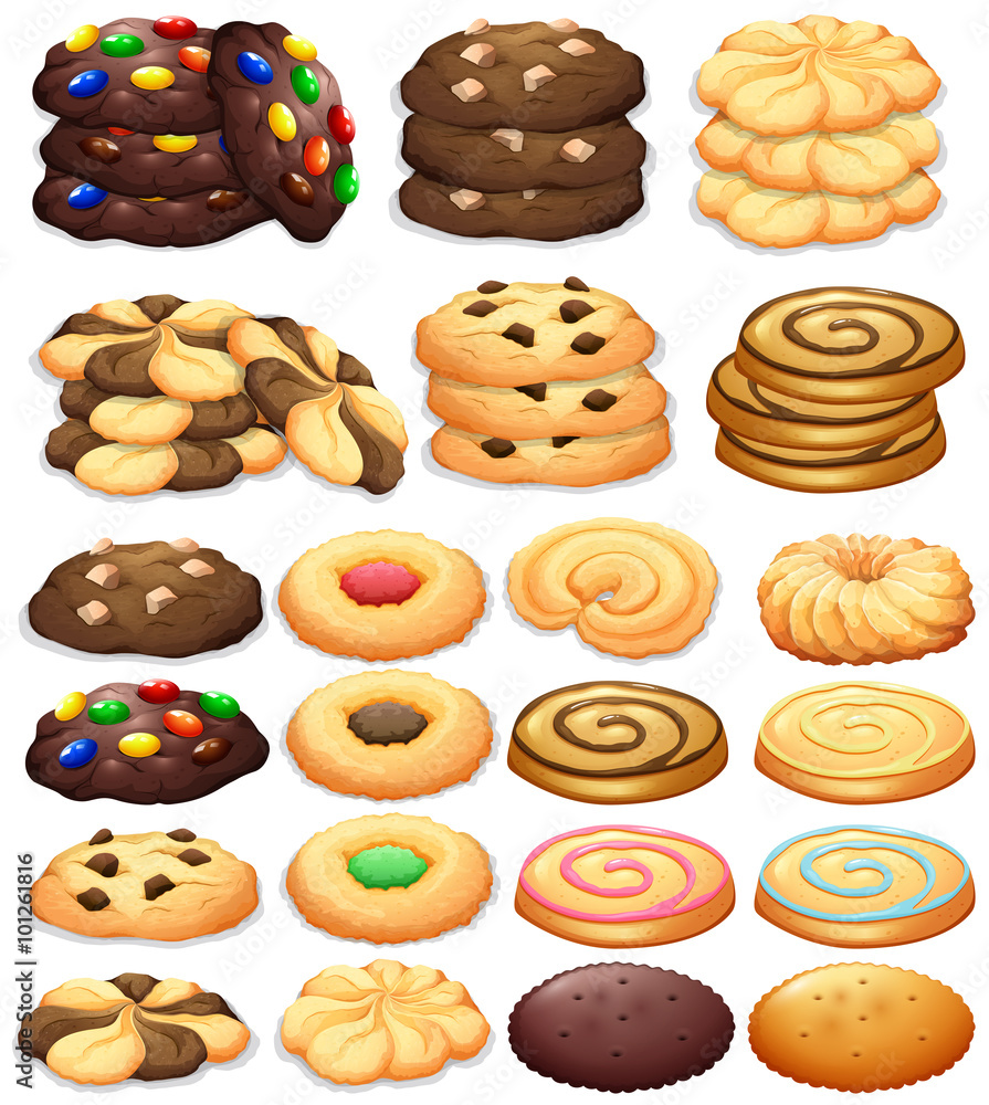 不同种类的饼干