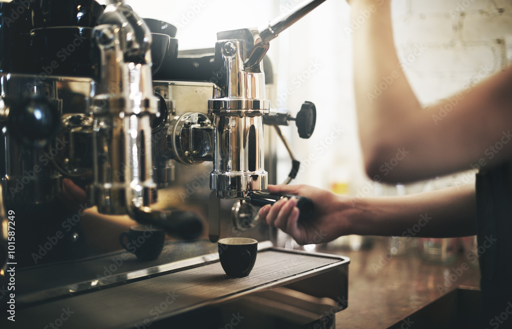 咖啡师咖啡馆制作咖啡准备服务理念