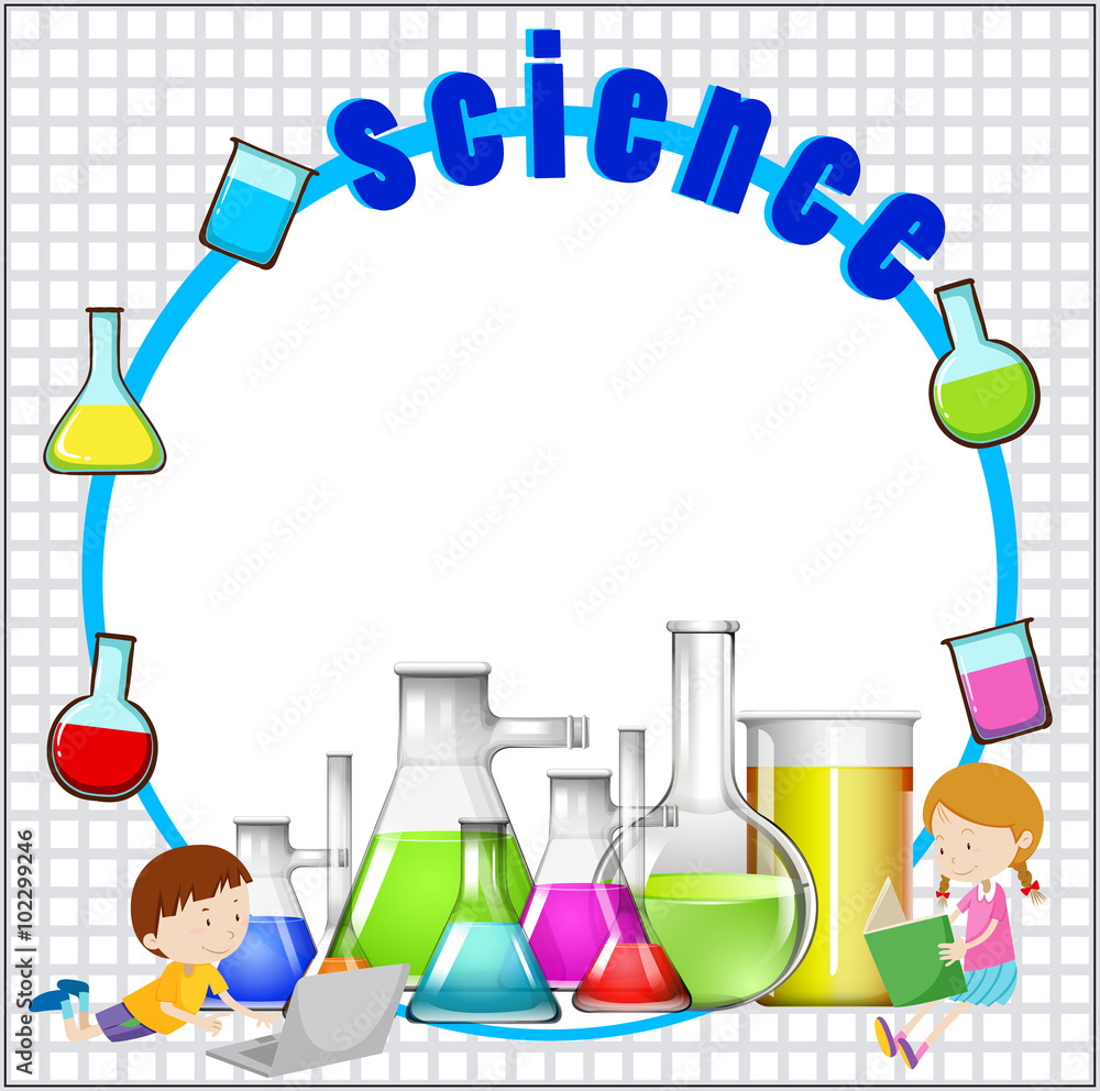 Border design with science equipment