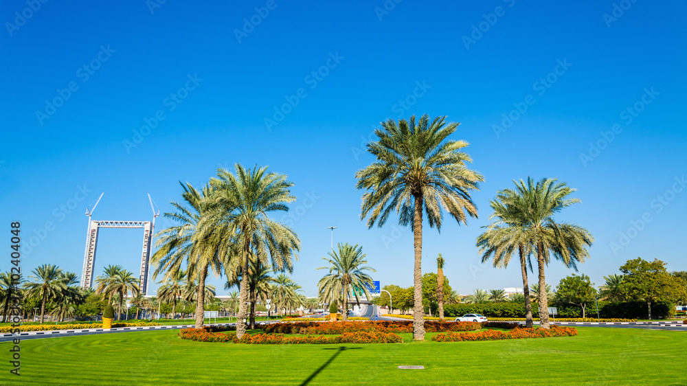 Roundabout in Zabeel district of Dubai, UAE