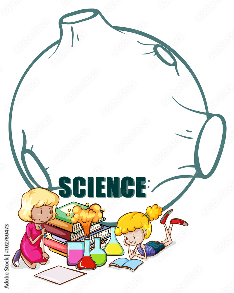 两个女孩和科学设备