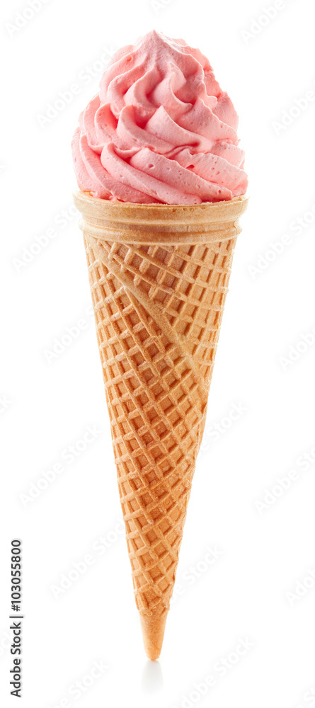 锥形粉红色冰淇淋