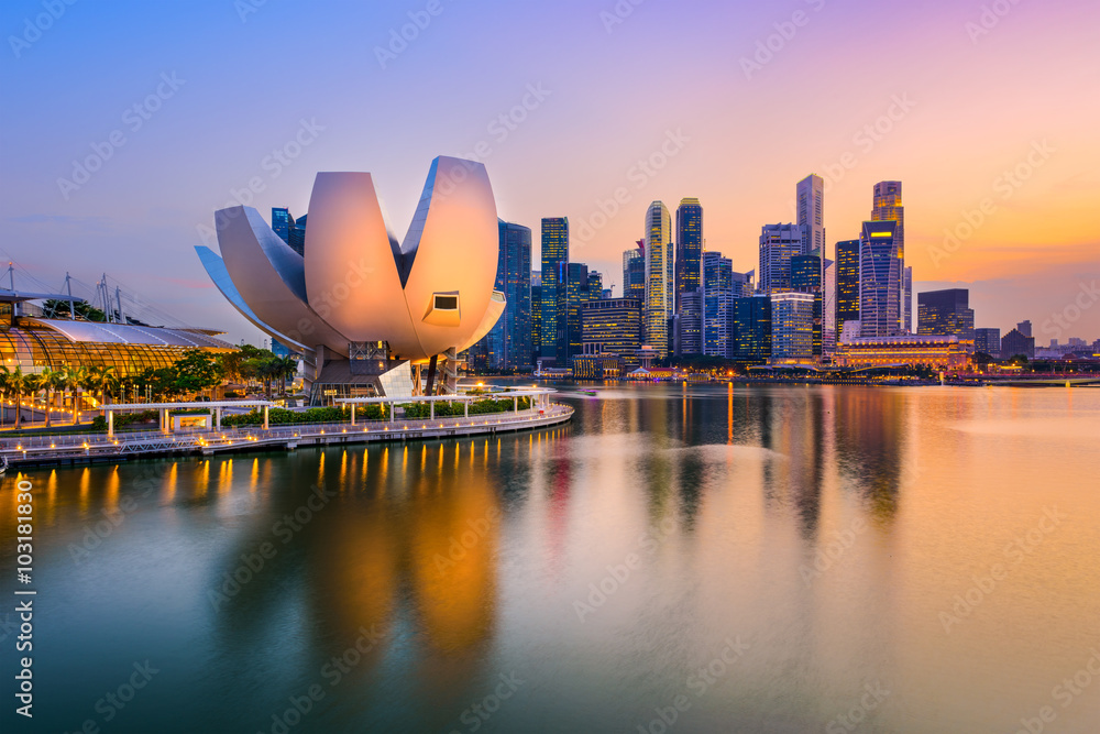 新加坡黄昏天际线
