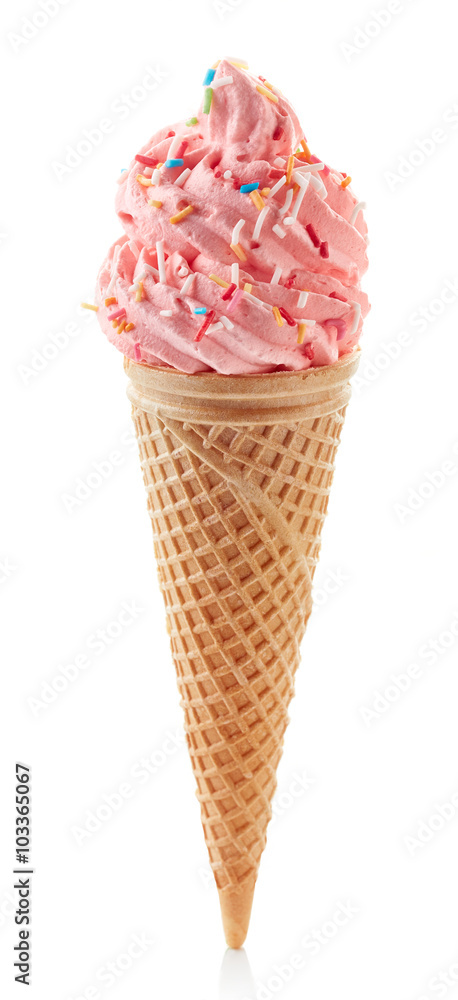粉色冰淇淋冰淇淋蛋卷