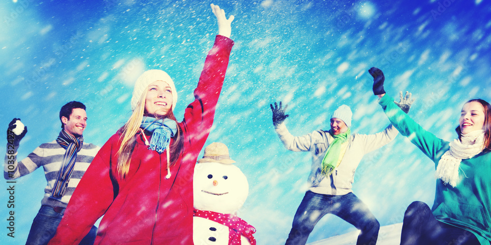 Christmas Cheerful People Holiday Winter Friendship Concept