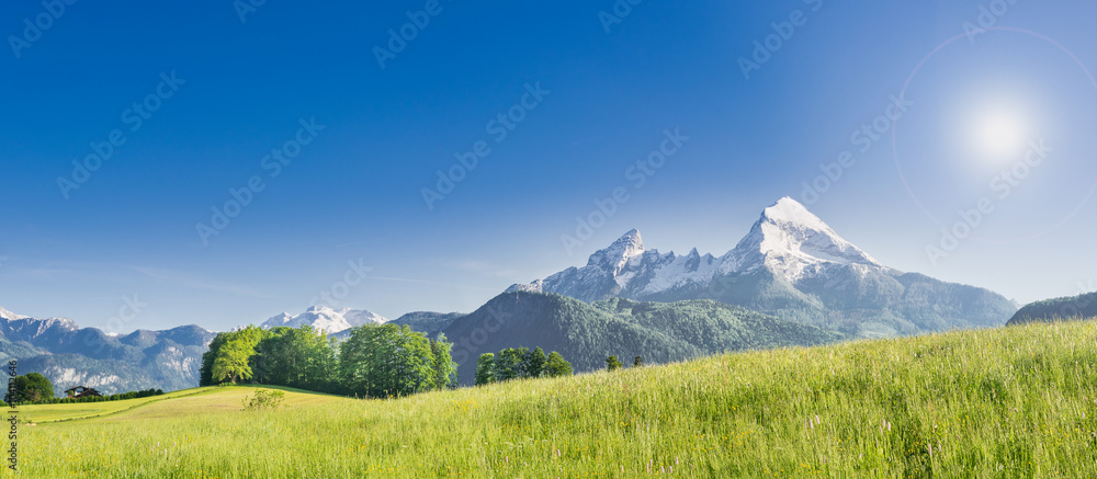 Berchtesgaden im Frühsommer, Blick auf Watzmann