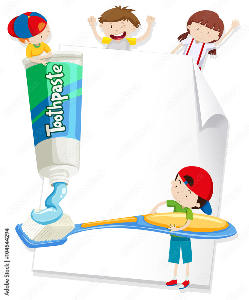 儿童和牙刷纸设计