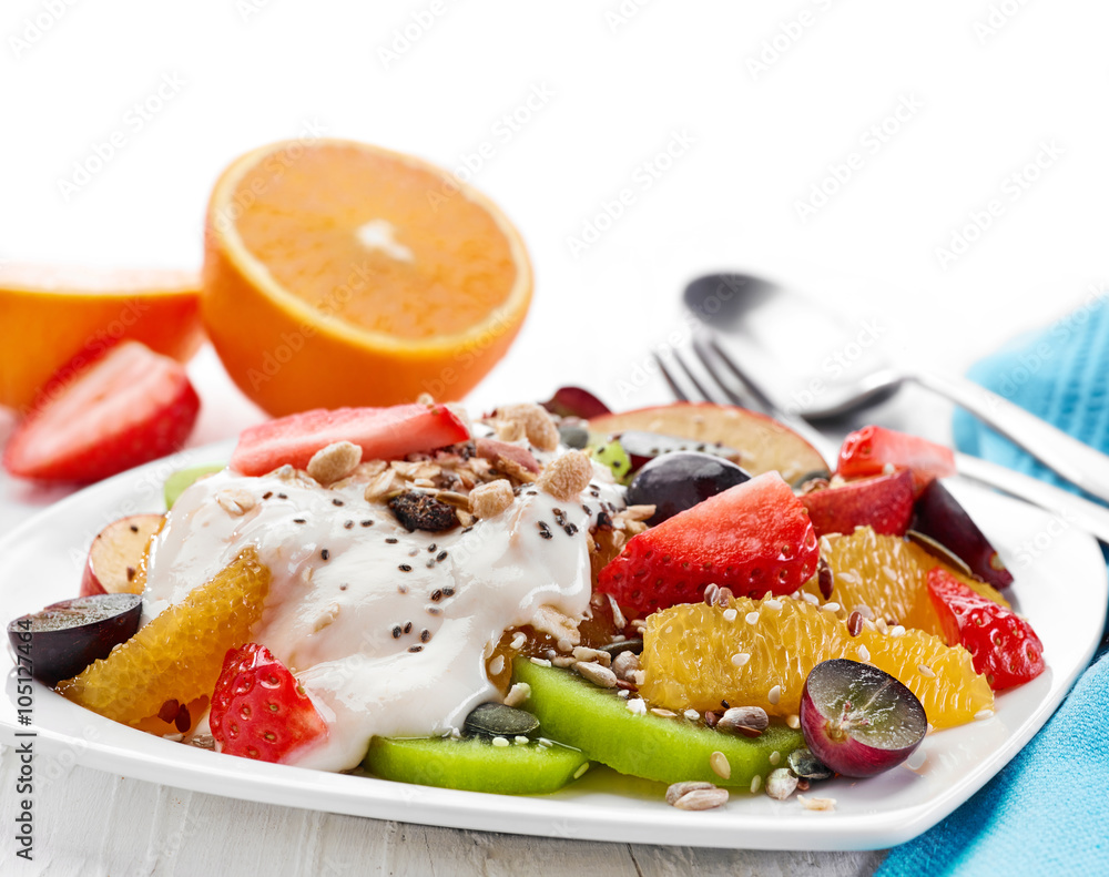 plate of fruit and berries salad