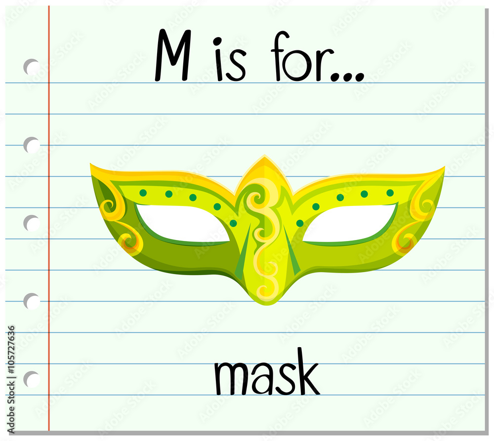 Flashcard letter M is for mask