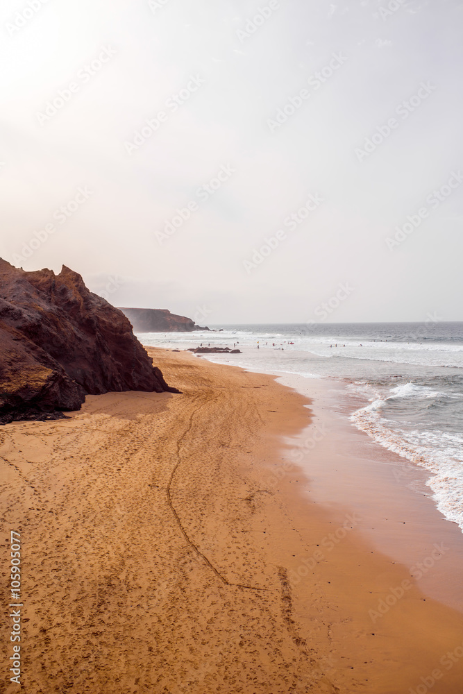 Sand coast near La Pared village on the south western part of Fuerteventura island