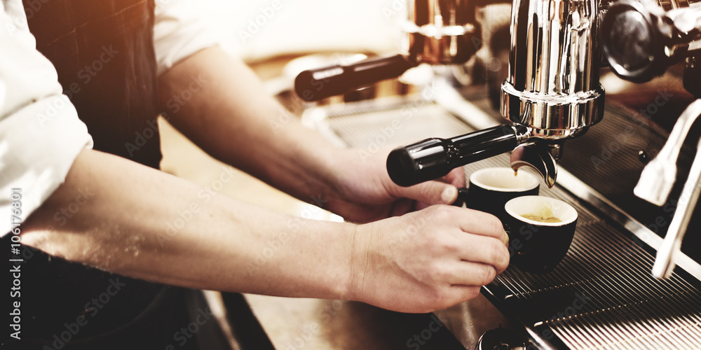 咖啡师咖啡机研磨机Portafilter概念