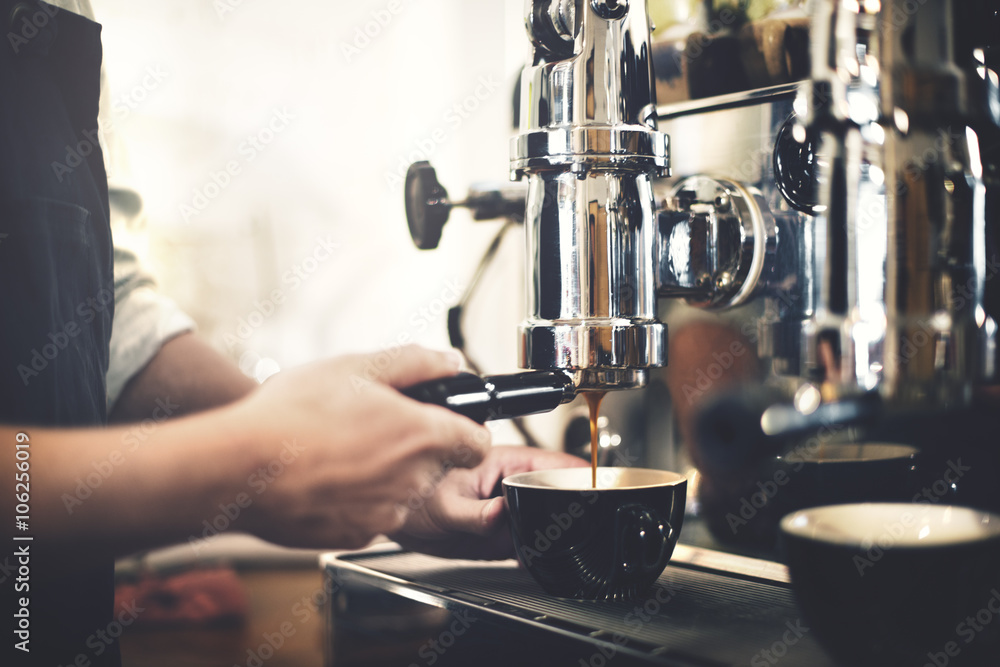 咖啡师咖啡馆制作咖啡准备服务理念