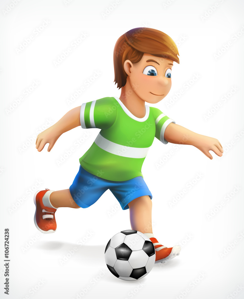 小足球运动员，矢量图标