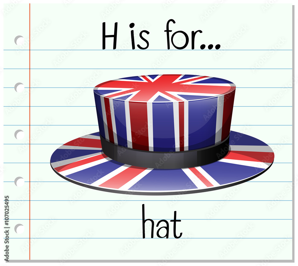 抽认卡字母H代表帽子