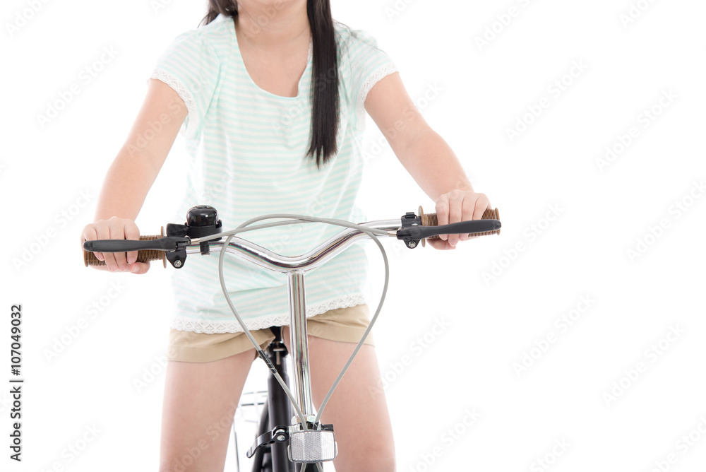 亚洲女孩骑自行车