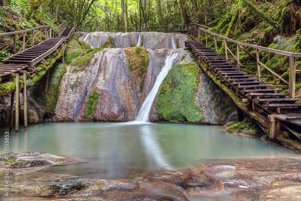 Thirty-three waterfalls - mountain gorge in the Lazarevsky City District of Sochi