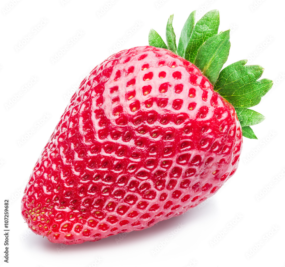 白色背景下分离的草莓。