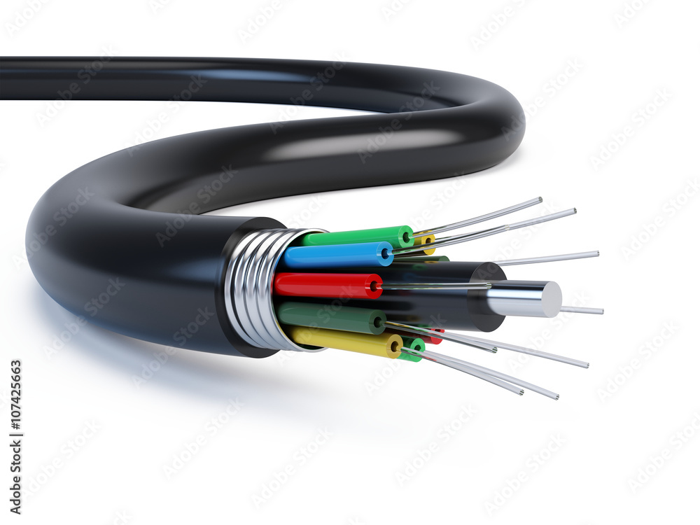 光纤电缆细节-三维渲染