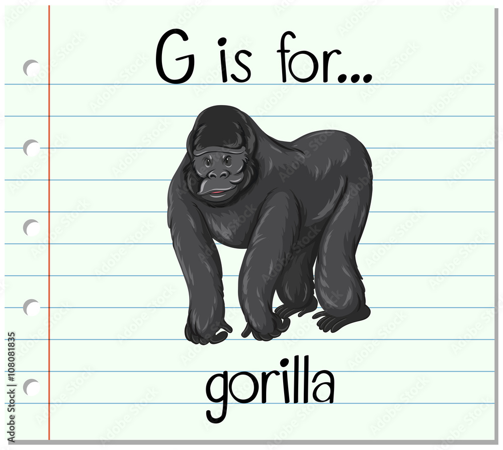 Flashcard letter G is for gorilla