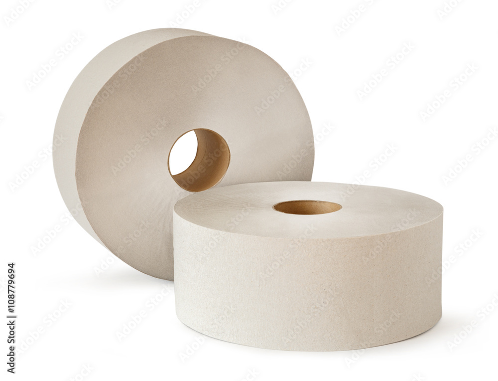 两个白色卫生纸卷