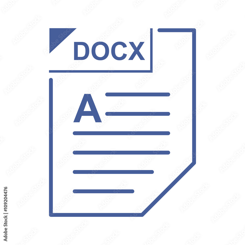 DOCX文件图标，卡通风格