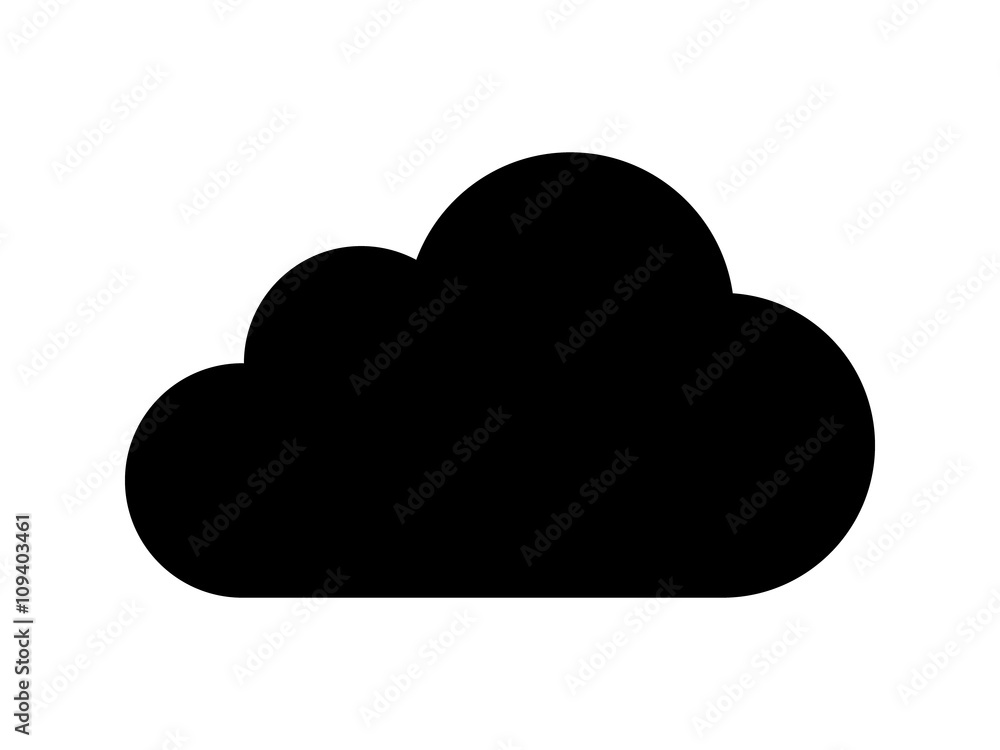 应用程序和网站的云驱动器存储或积云平面图标