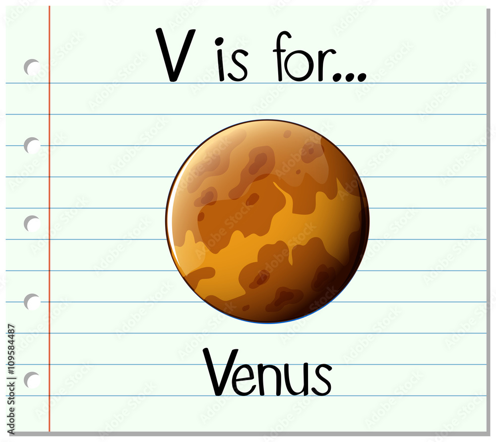 闪卡字母表V代表金星