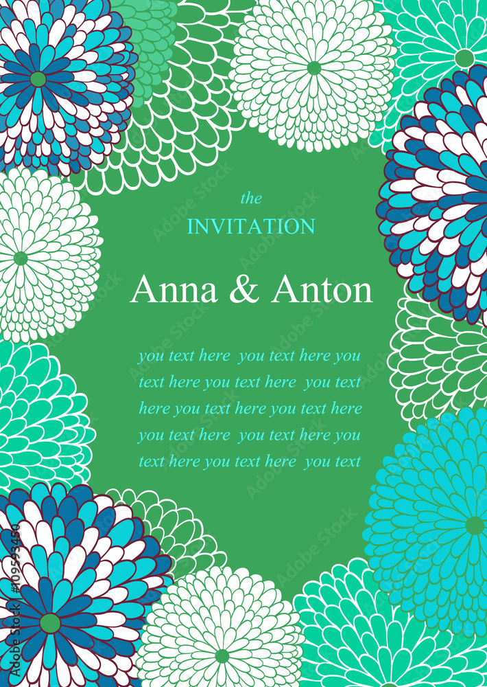 Vector wedding invitation and place for text.