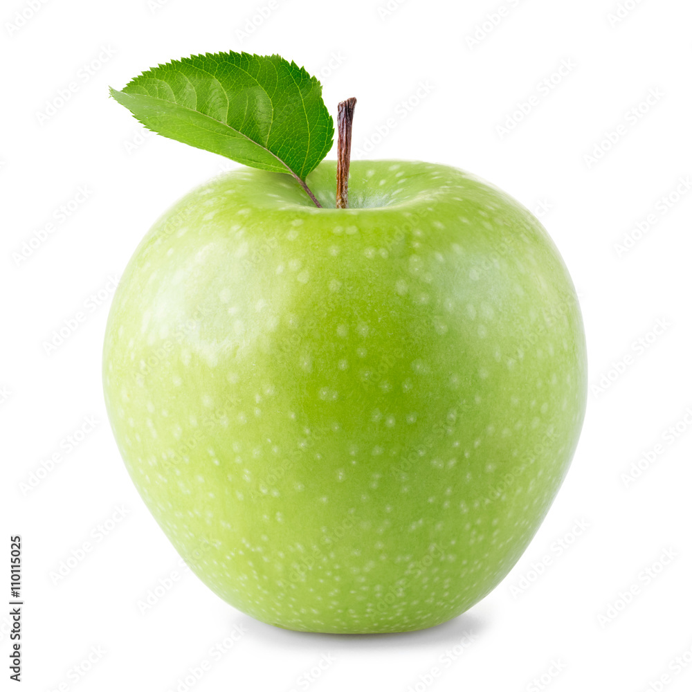 在白苹果上分离的青苹果