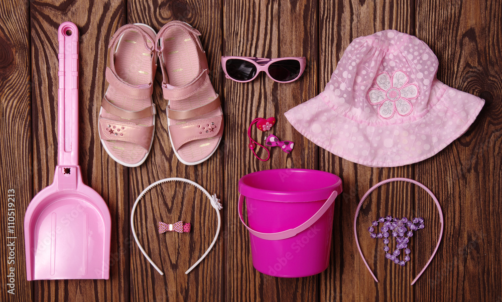 Summer accessories of girl