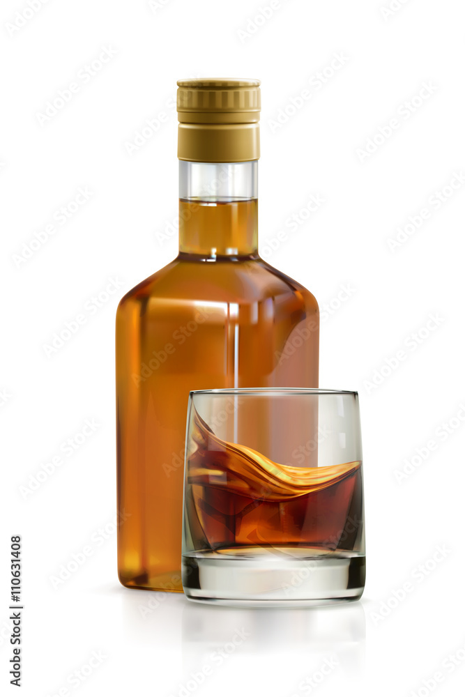 威士忌，酒精饮料矢量图标