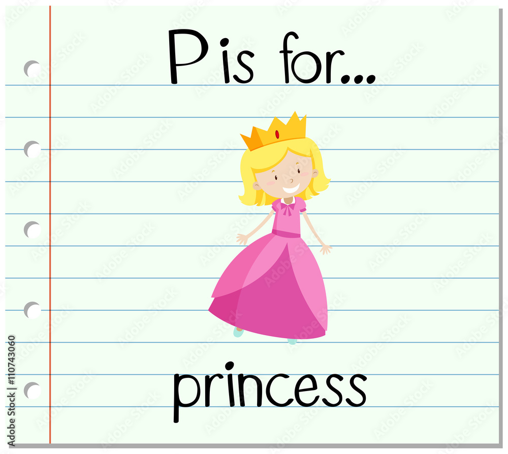 抽认卡字母P代表公主