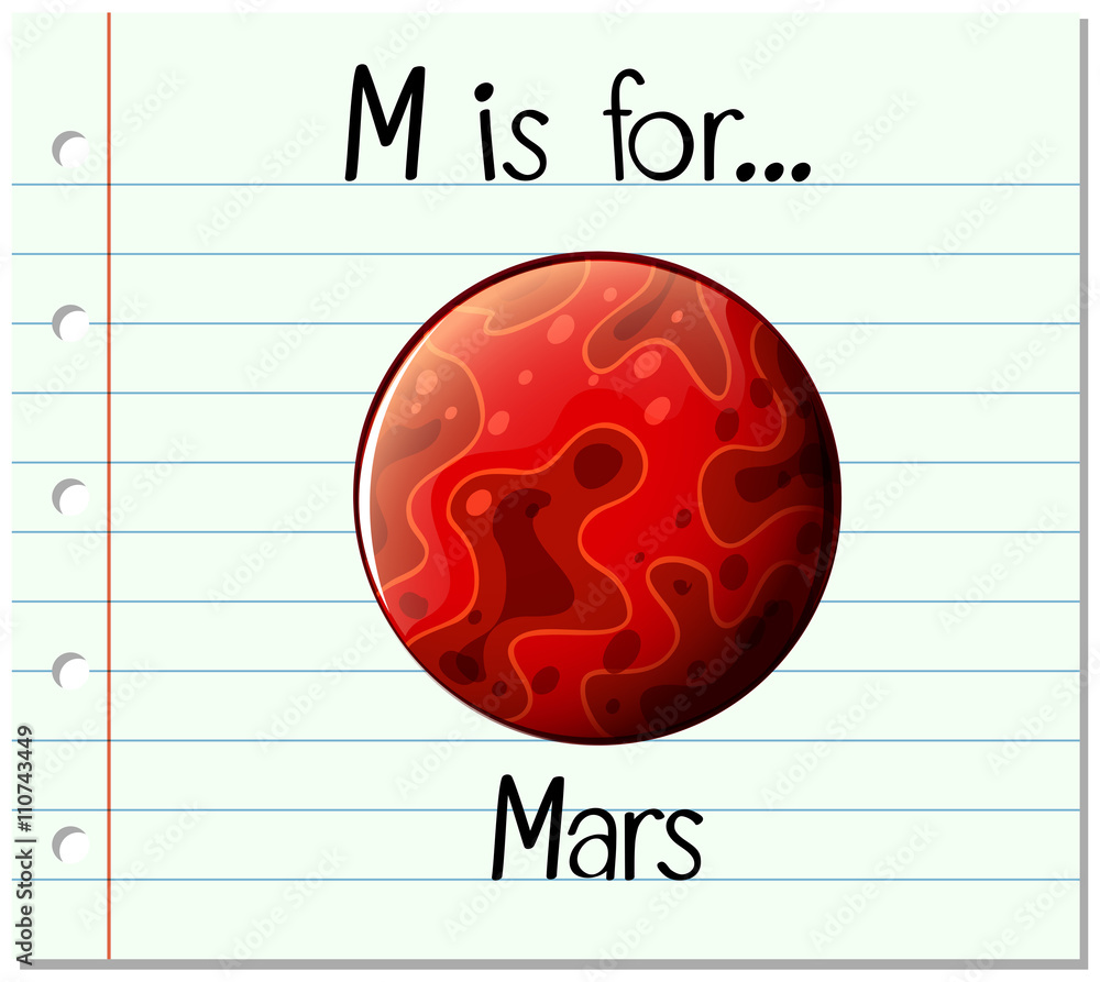 闪卡字母M代表火星