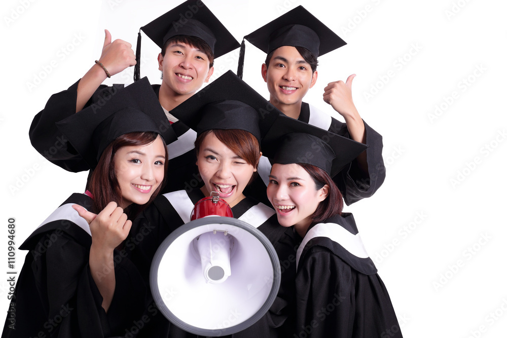 group of happy graduates student