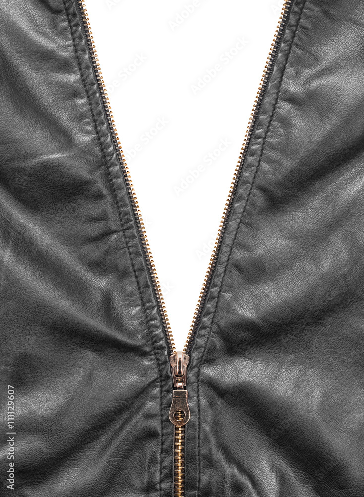 Zipper opening leather jacket