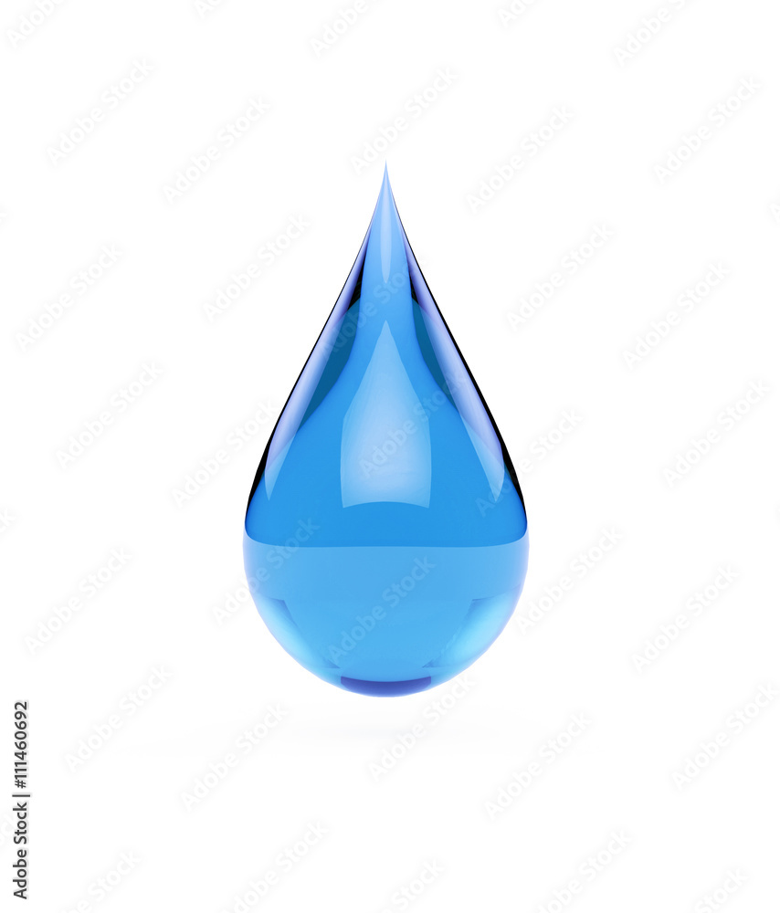 Water drop on a white background