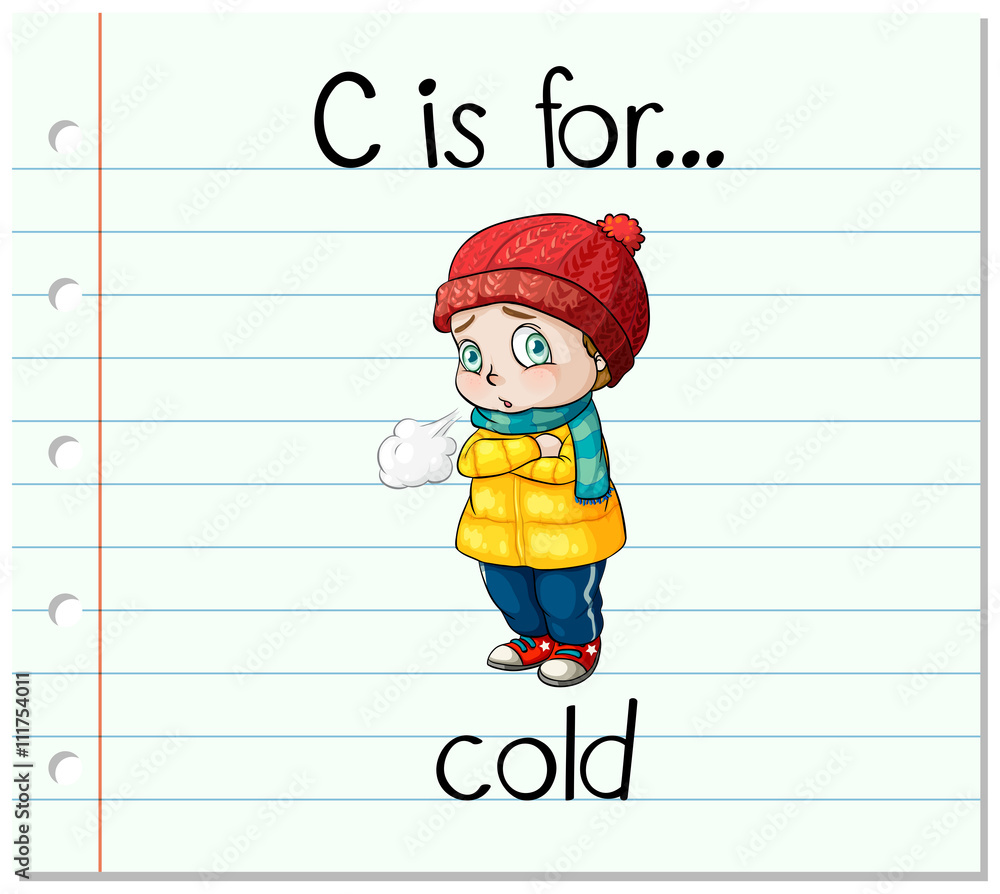 抽认卡字母C表示冷