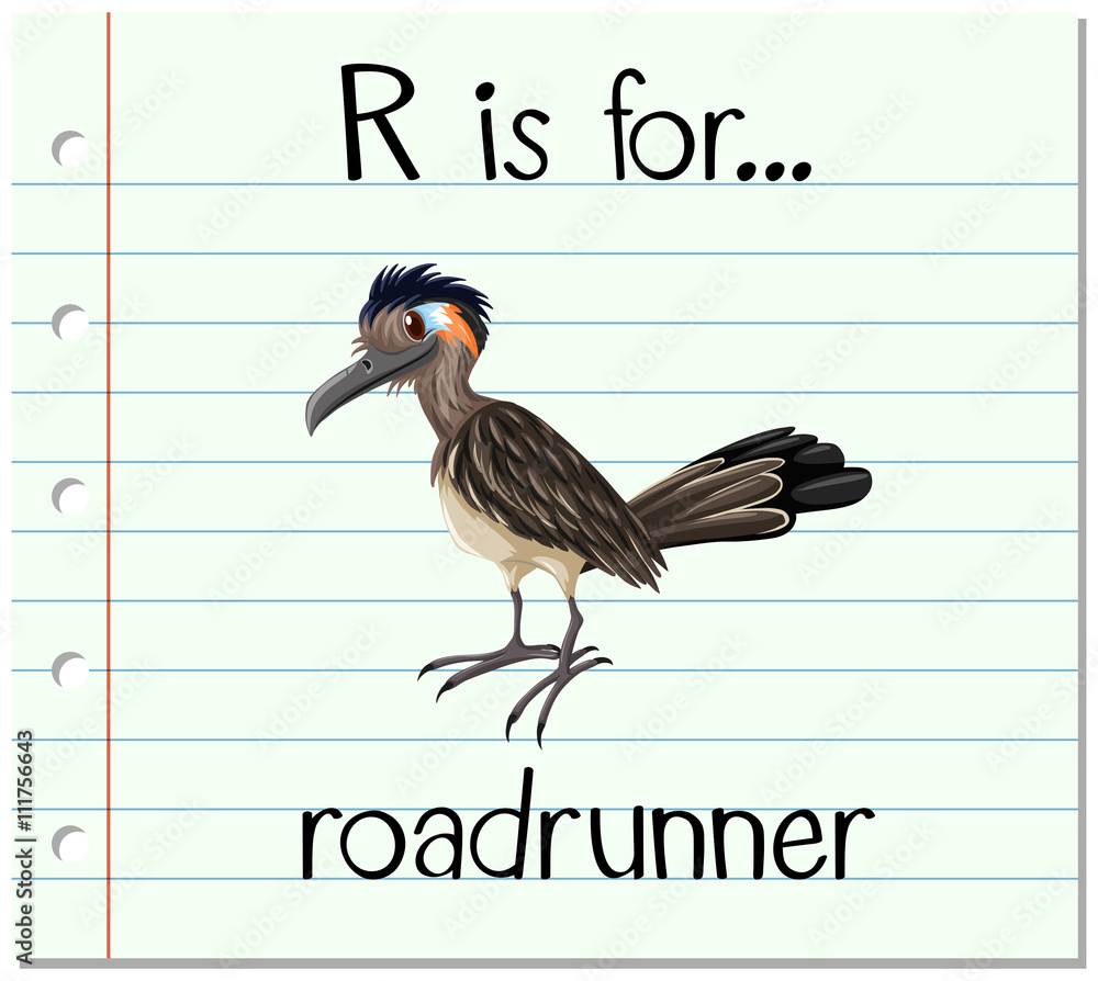 Flashcard字母R适用于公路跑步者