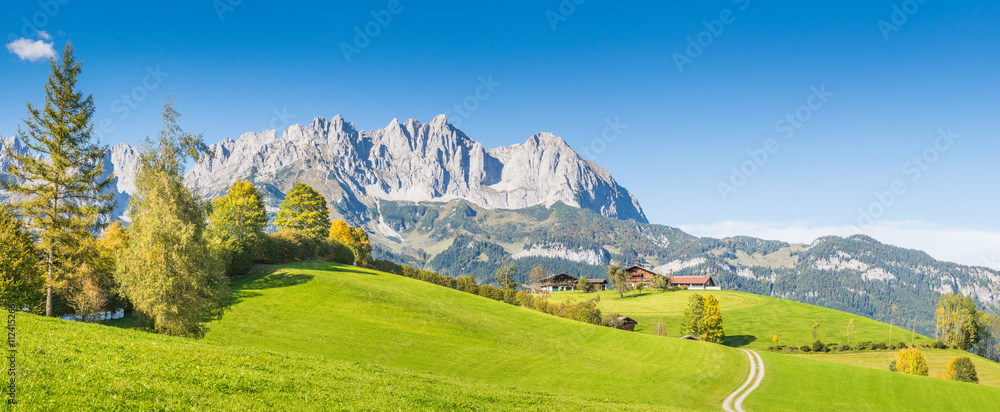 Mountain Cottage in front of Wilder Kaiser, Kitzbühel, Tyrol, Austria