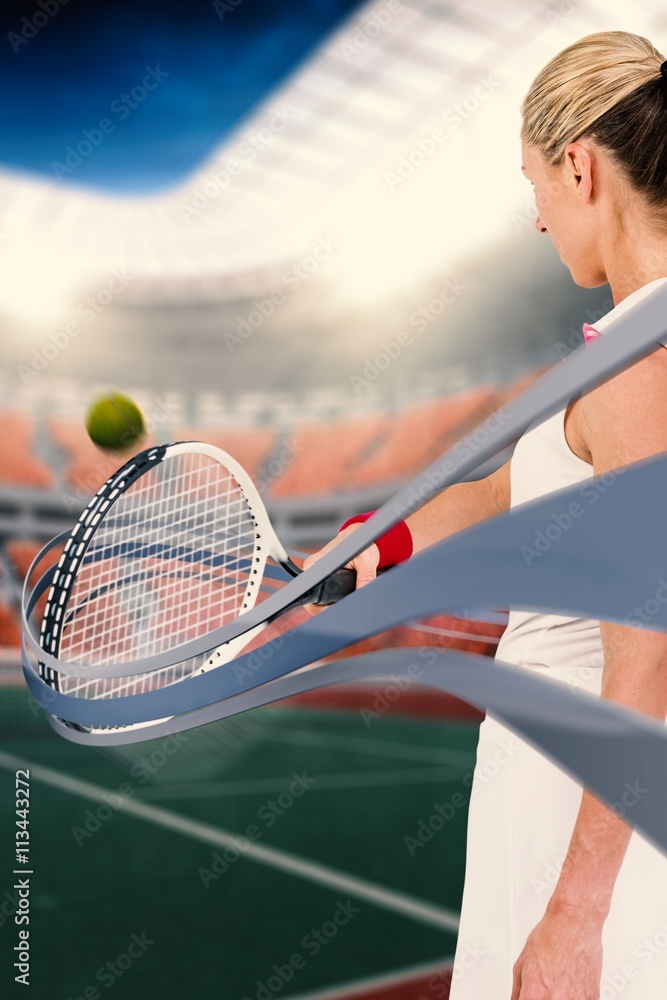 运动员打网球的合成图像