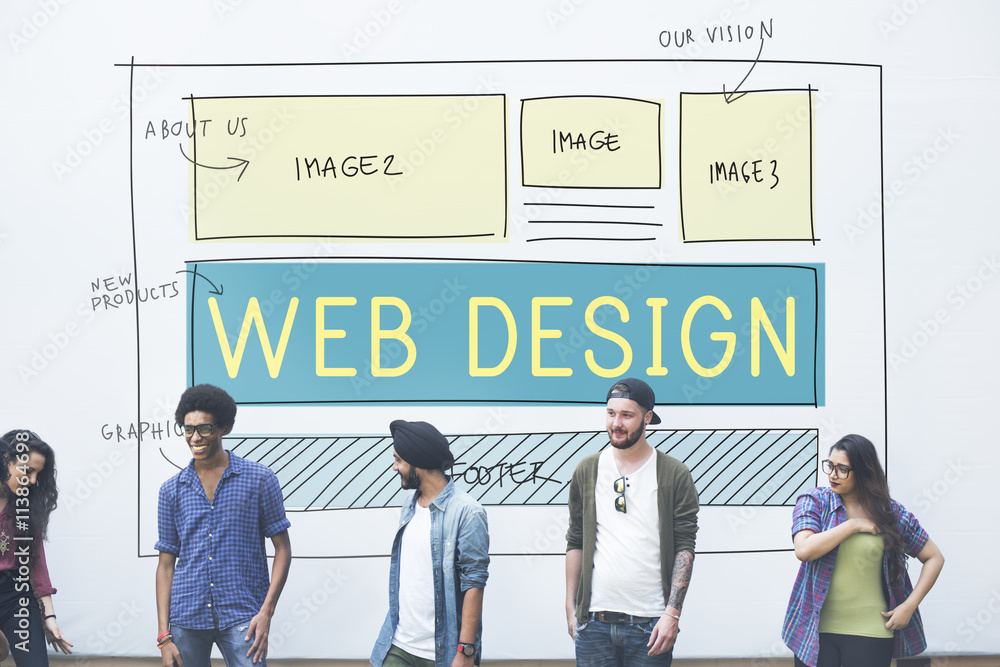 网页设计布局技术网站互联网概念