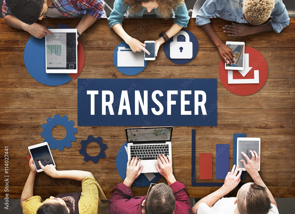 Transfer Transmission Word Graphic Concept