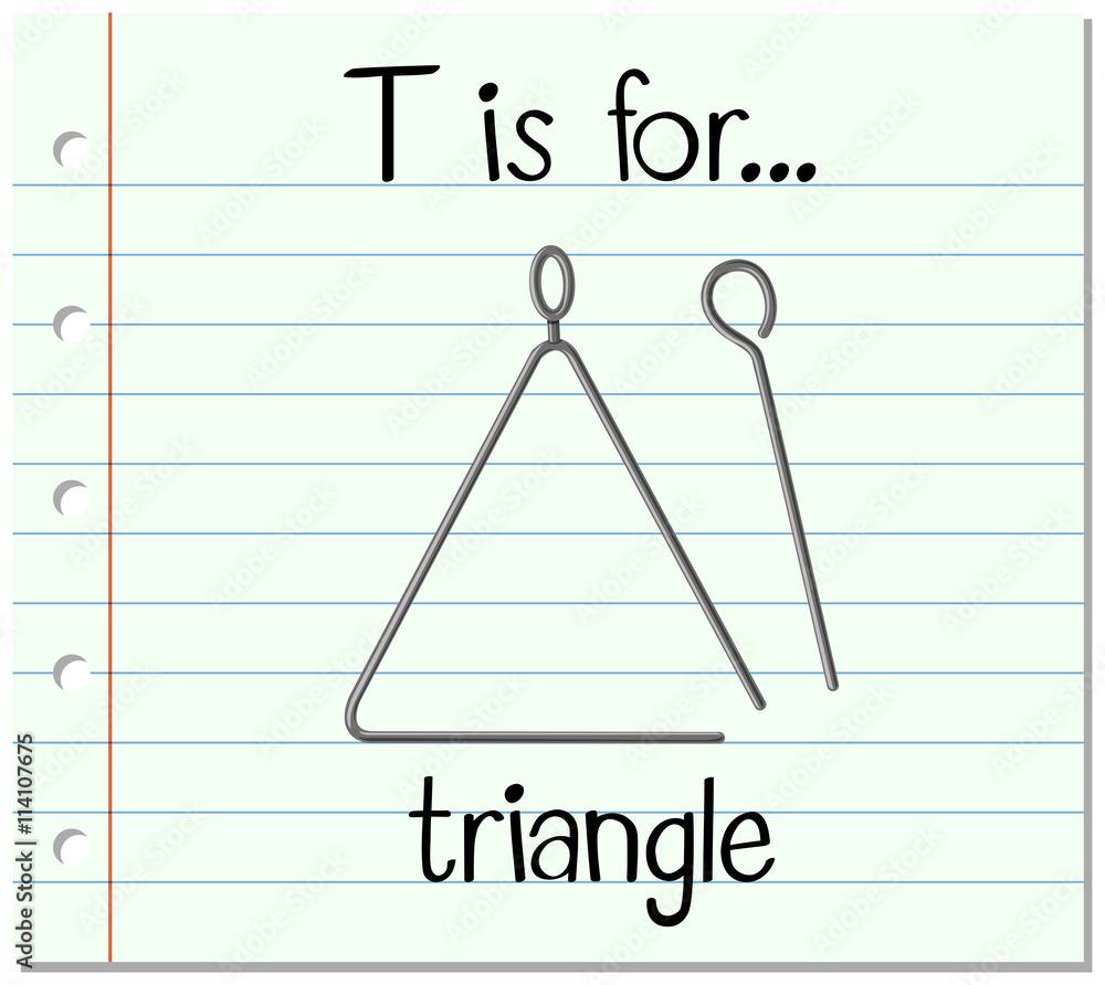 抽认卡字母T代表三角形