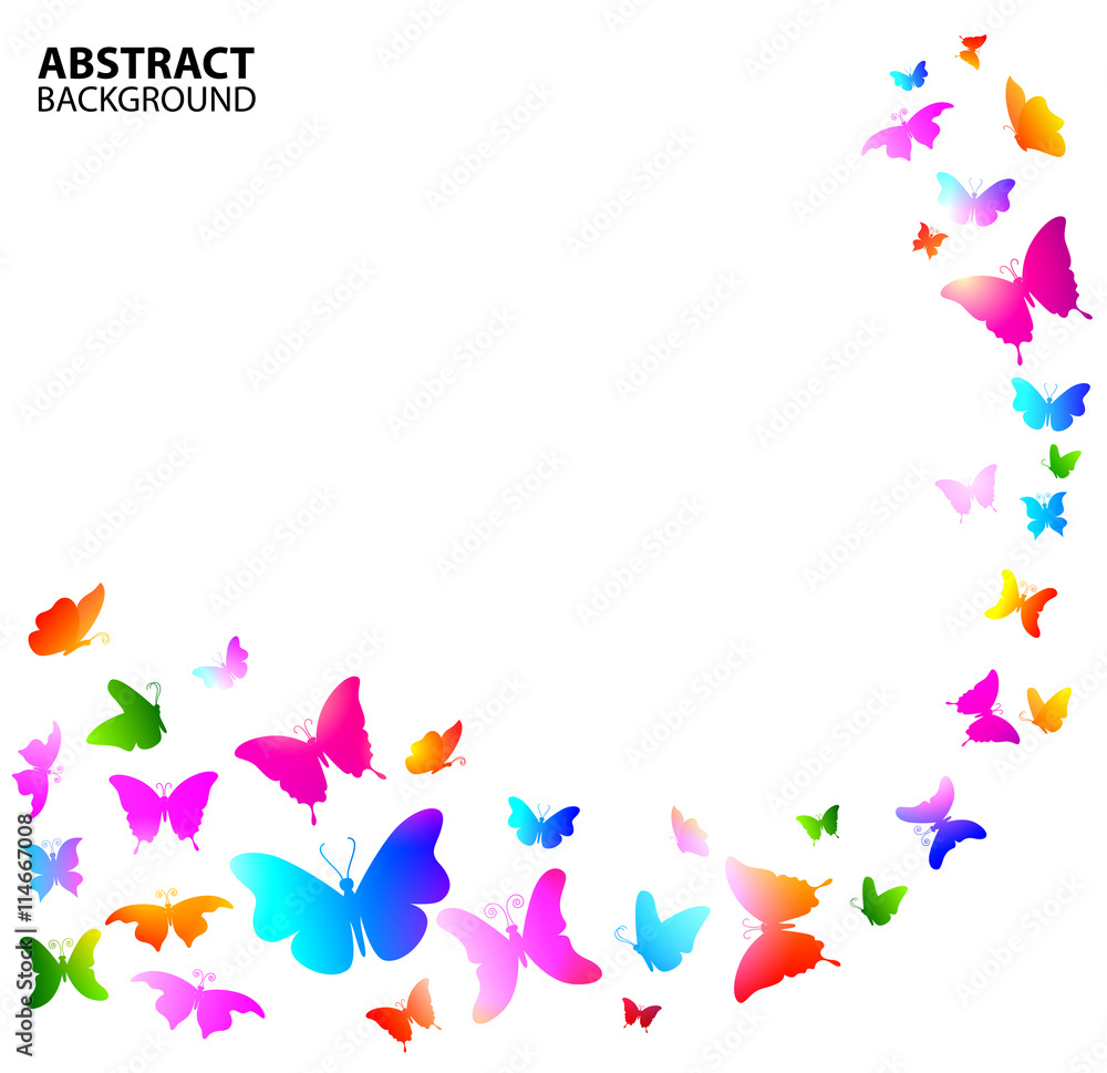 蝴蝶的彩色抽象背景